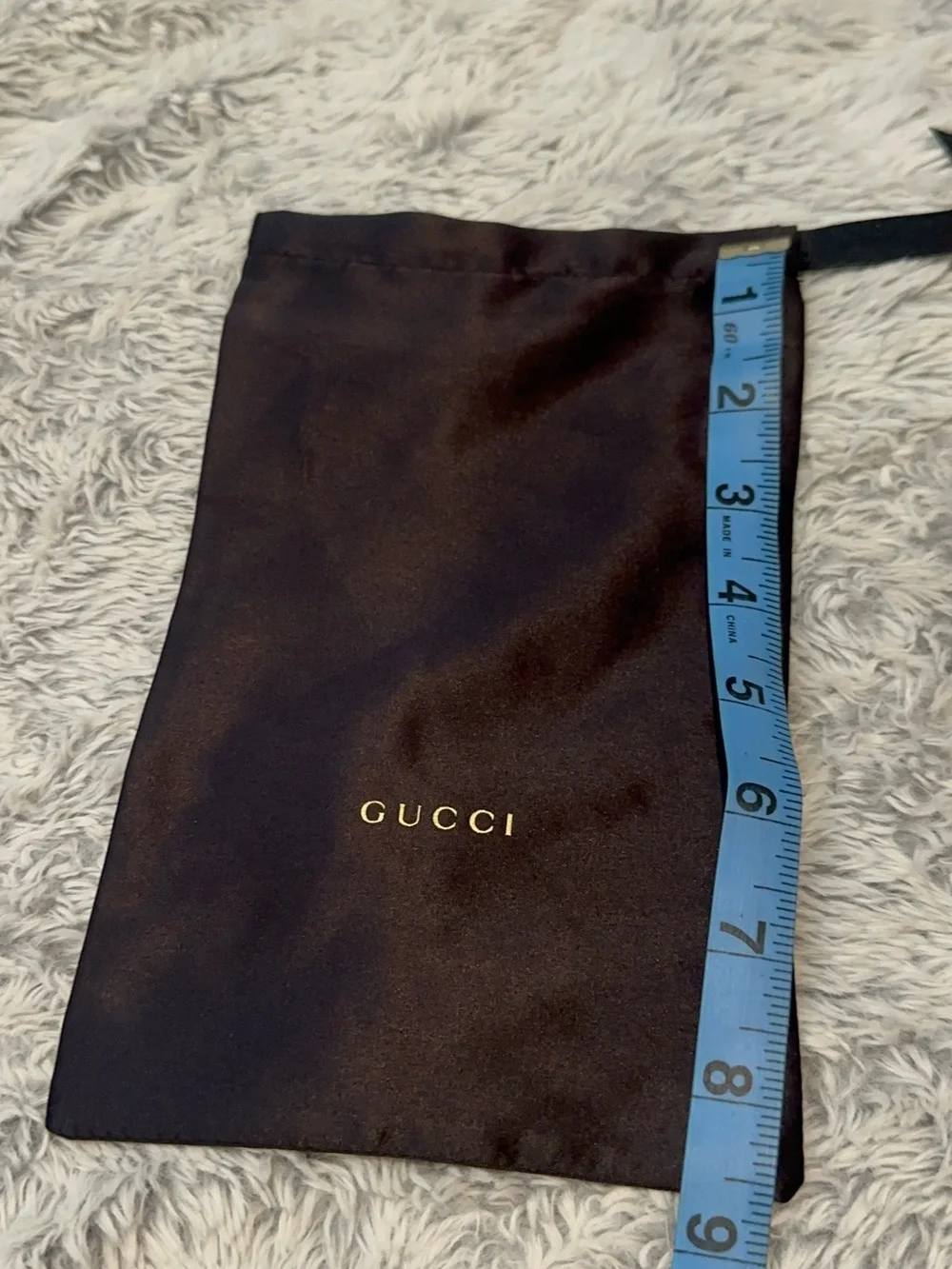 Gucci Black Drawstring Pouch with Gold Logo